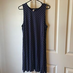 NWOT Old Navy Swing Dress Navy w/White Polka Dots XL